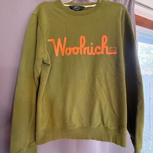 Woolrich Green Sweater with Orange Logo